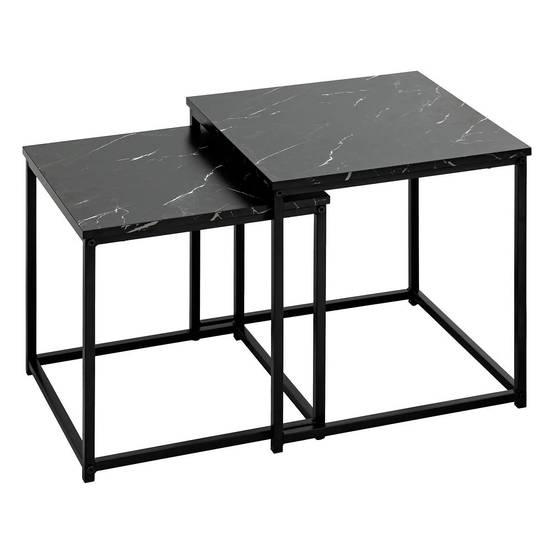 Lot de 2 Tables d'Appoint Gigognes "Jones" 40cm Noir - Image 1