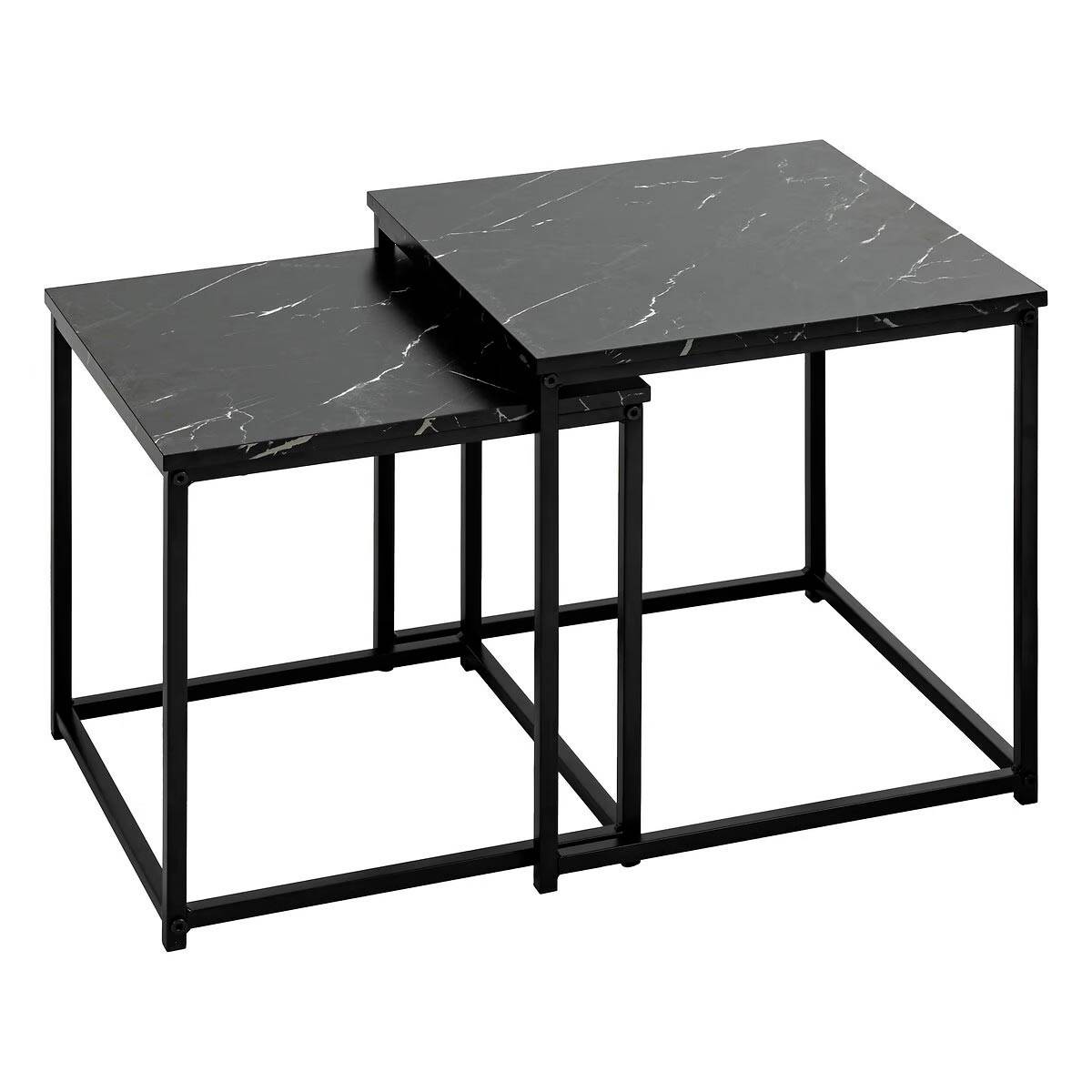 Lot de 2 Tables d'Appoint Gigognes "Jones" 40cm Noir - Image 1