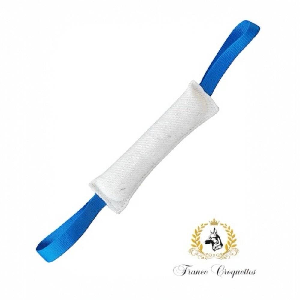 France Croquettes - Boudin blanc/rouge de jeux et de dressage deux poignées 30cm pour chien, FranceCroquettes - Imagen 1