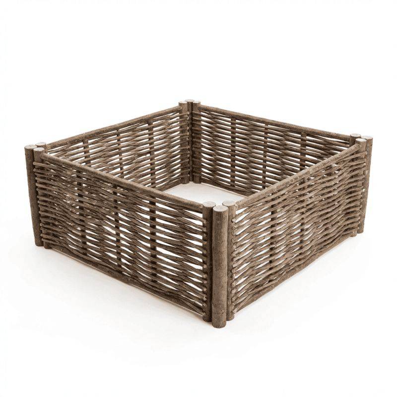ART-GARDEN - Potager carré en noisetier - 100% Naturel - 70 x 70 x 30 cm