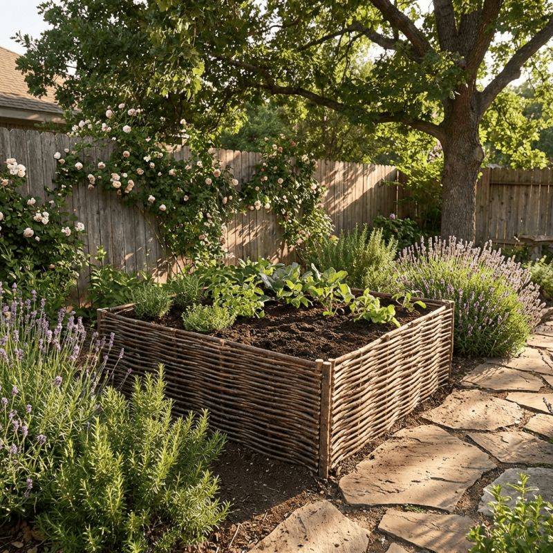 Potager carré en noisetier - 100% Naturel - 70 x 70 x 30 cm - Image 3