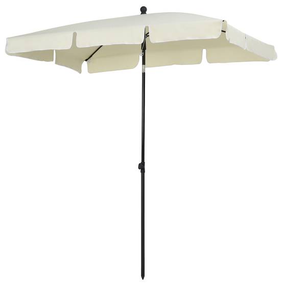 ComfortXL - Parasol Rectangulaire en Aluminium pour Balcon Tête Inclinable 2x1.3m Crème - ComfortXL Outdoor Living - Image 2