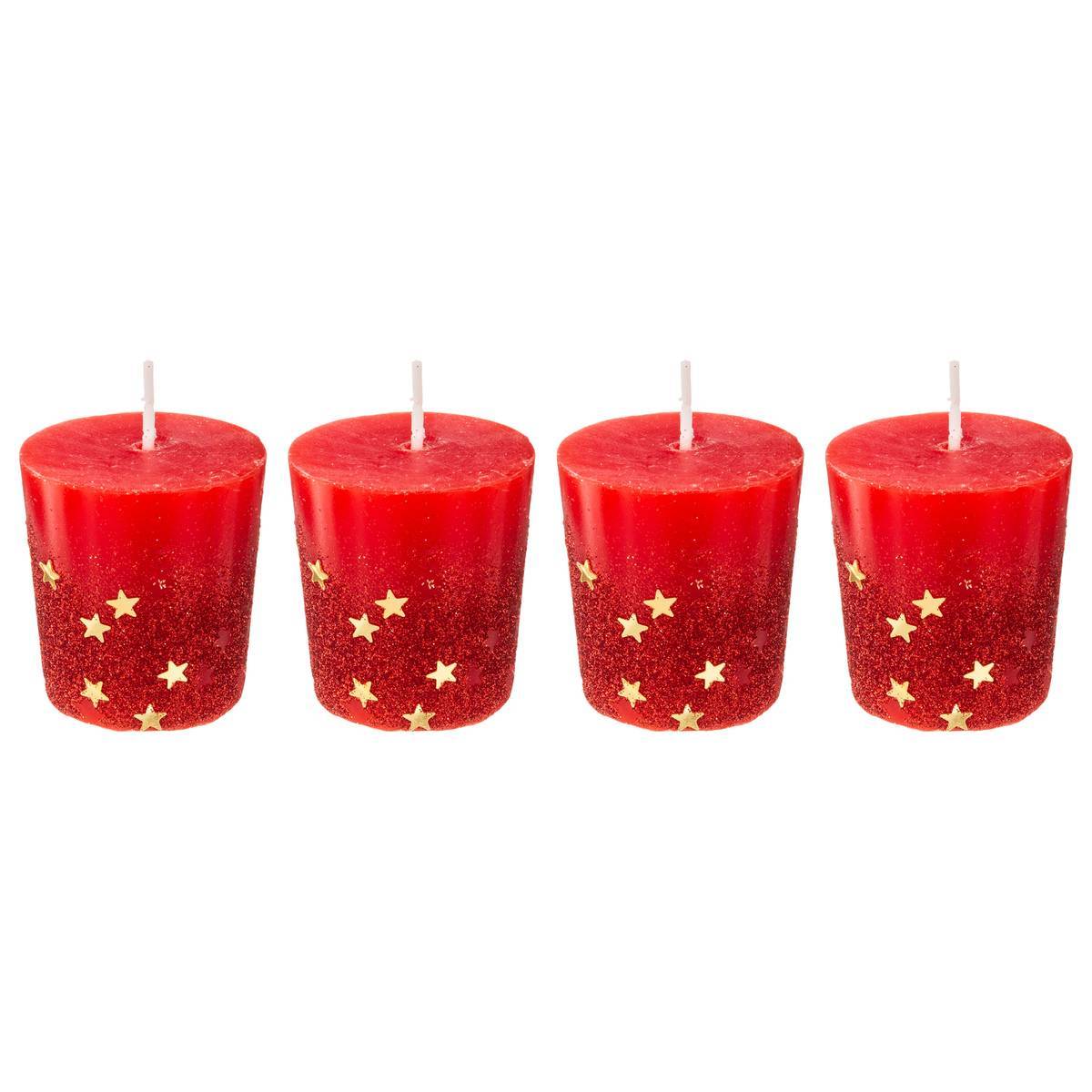Fééric Lights & Christmas - Lot de 4 bougies votives 48 gr rouge - Feeric Lights & Christmas - Imagen 1