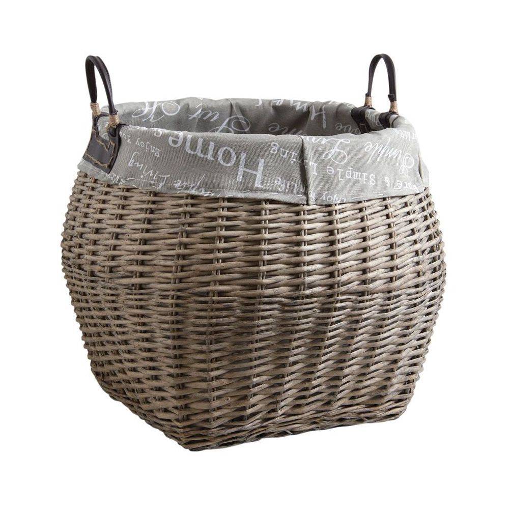 Aubry Gaspard - Corbeilles de rangement en osier gris (Lot de 2) - Imagen 2