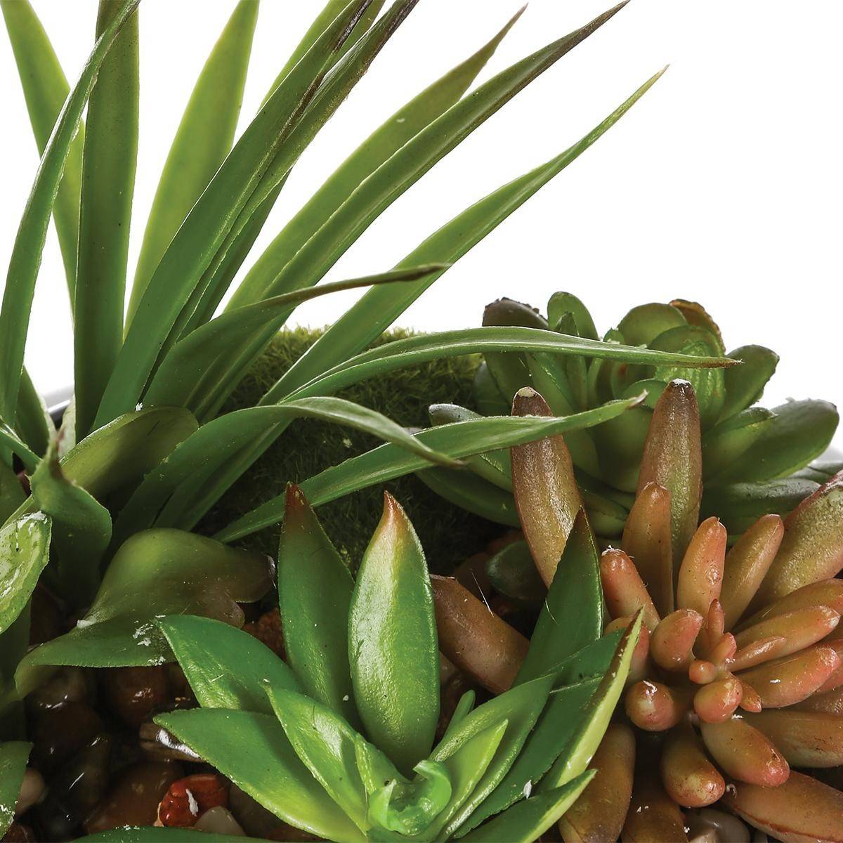 Composition de Plantes arificielles Vase en Céramique Noire D 20 cm - Imagen 4