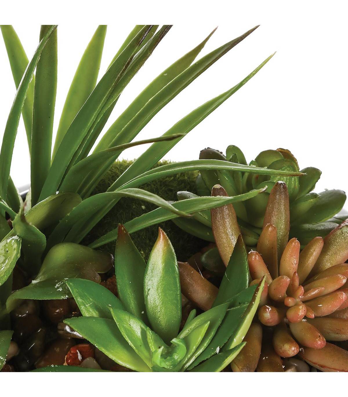 Composition de Plantes arificielles Vase en Céramique Noire D 20 cm - Imagen 2