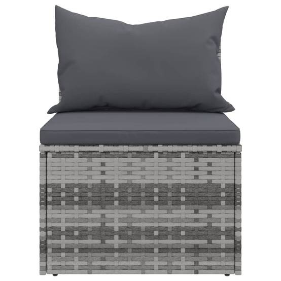 Canapés centraux de jardin et coussins 2 pcs | Canapé D'extérieur | Sofa De Jardin Gris Résine tressée Maison Chic - Image 5