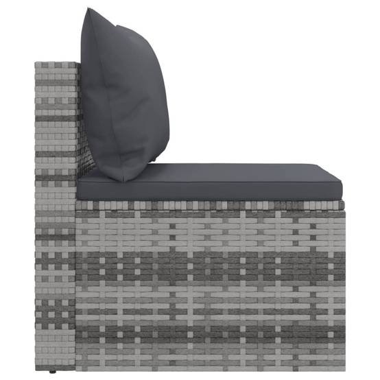 Canapés centraux de jardin et coussins 2 pcs | Canapé D'extérieur | Sofa De Jardin Gris Résine tressée Maison Chic - Image 6