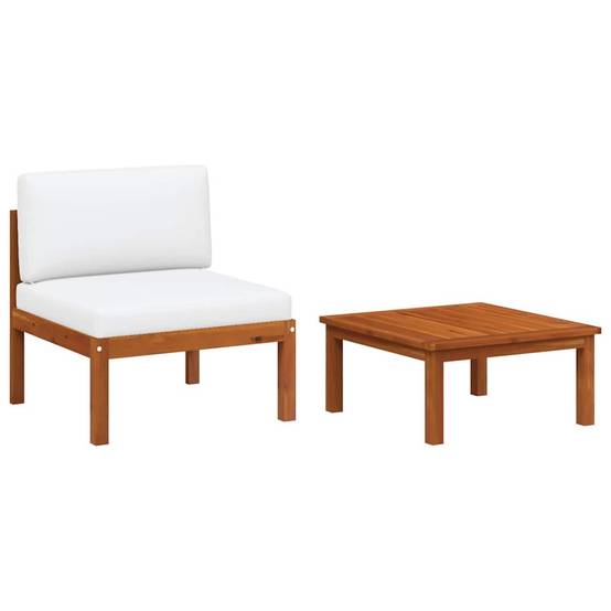 Salon de jardin | Mobilier d'extérieur 2 pièces avec coussins en bois d'acacia et corde Maison Chic - Image 1