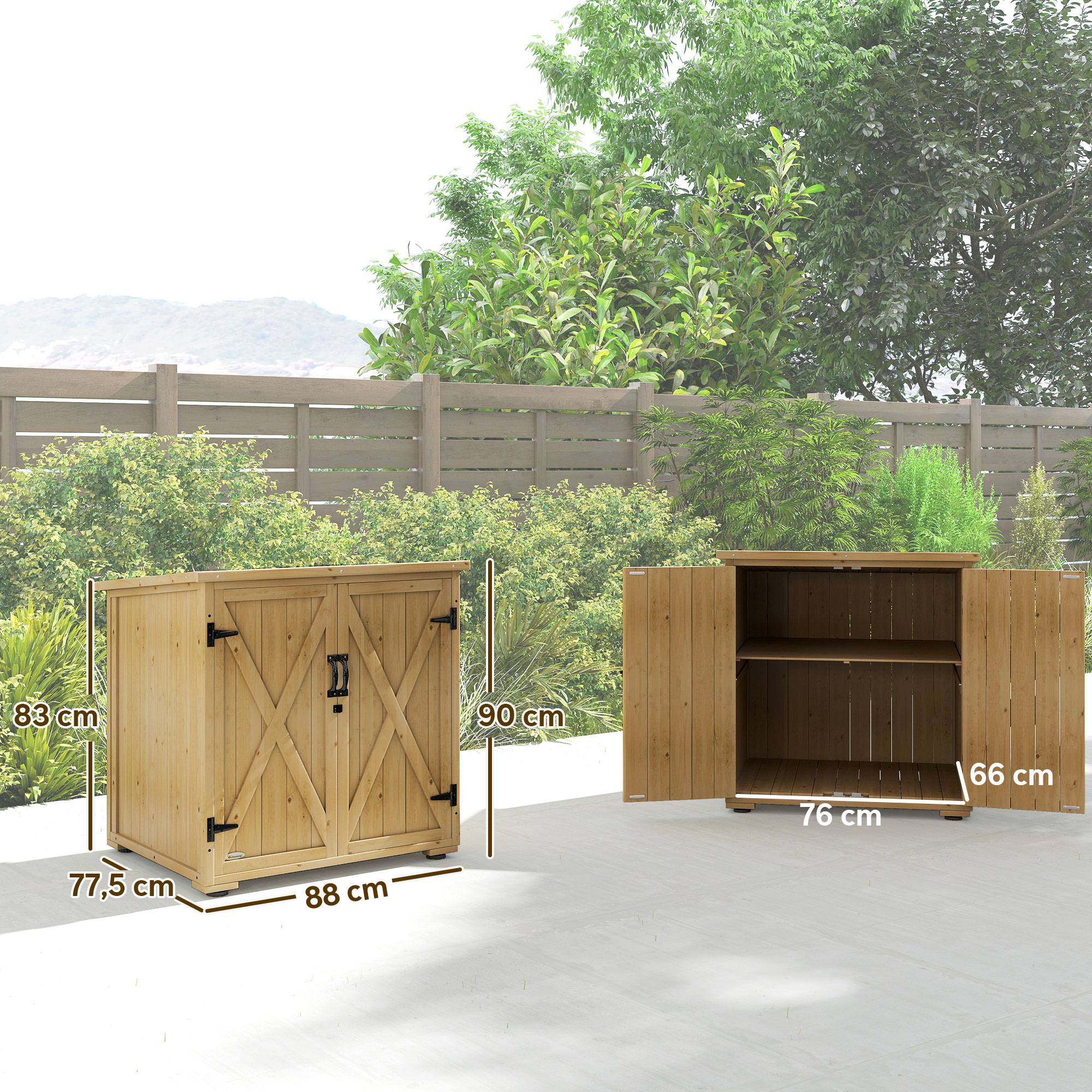 Coffre de jardin extérieur, résistant, toit asphalte, 77,5x88x90 cm, gris foncé - Image 5