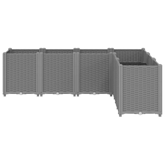 ComfortXL - Grand Bac à Fleurs Modulable Polypropylène pour Terrasse Carré Potager Aspect Rotin 160x120x53 cm Gris - ComfortXL Outdoor Living - Image 3