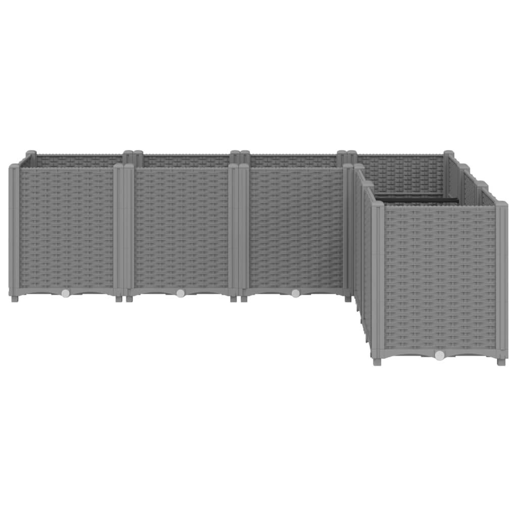ComfortXL - Grand Bac à Fleurs Modulable Polypropylène pour Terrasse Carré Potager Aspect Rotin 160x120x53 cm Gris - ComfortXL Outdoor Living - Image 3
