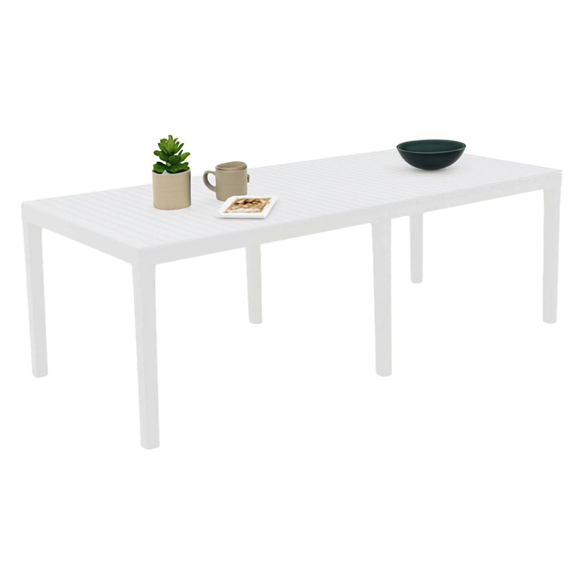 Dmora - Table d'extérieur Susa, Table à manger rectangulaire extensible, Table de jardin extensible, 100% Made in Italy, 150x90h72 cm, Blanc - Dmora - Imagen 1