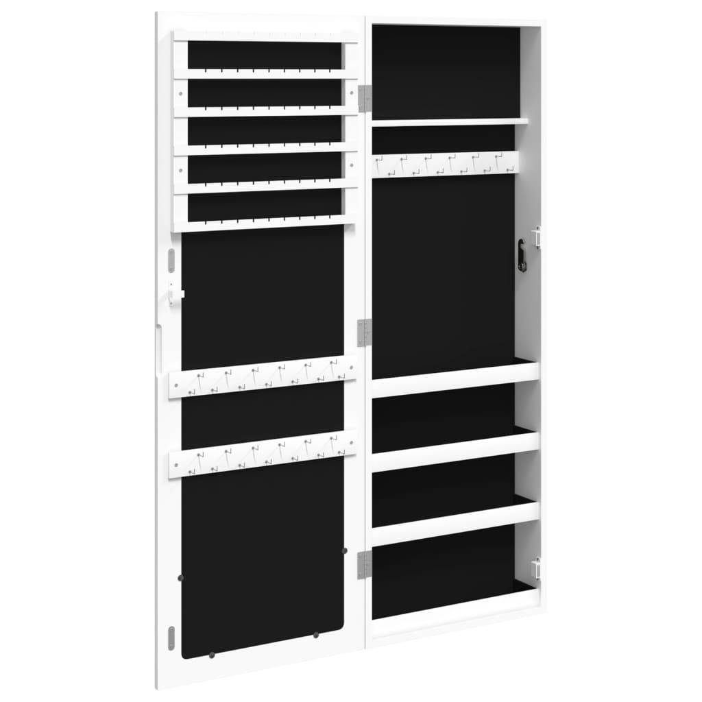 Maison Chic - Miroir Murale avec rangement - Armoire à bijoux avec miroir blanc 37,5x10x106 cm PC158 - Image 5