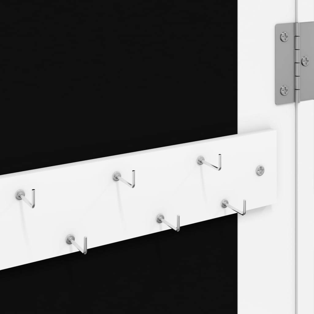 Maison Chic - Miroir Murale avec rangement - Armoire à bijoux avec miroir blanc 37,5x10x106 cm PC158 - Image 8
