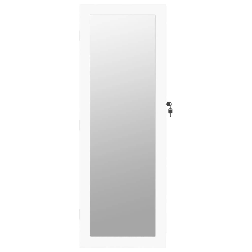 Maison Chic - Miroir Murale avec rangement - Armoire à bijoux avec miroir blanc 37,5x10x106 cm PC158 - Image 4