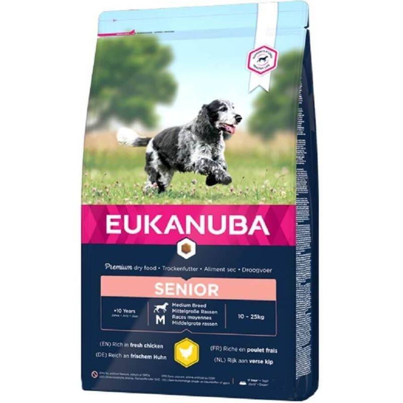 Eukanuba - CROQUETTES CHIEN SENIOR MEDIUM POULET - EUKANUBA 3 kg
