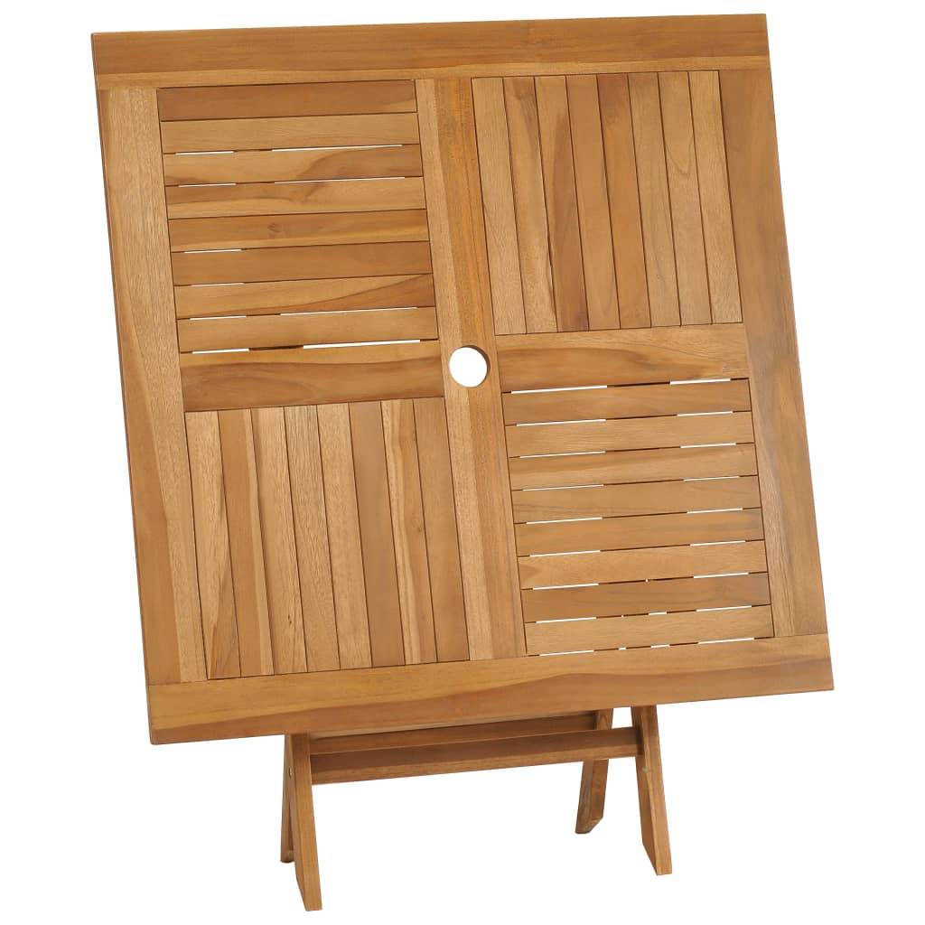 Salon de jardin meuble d'extérieur ensemble de mobilier 5 pièces bois de teck massif - Image 4