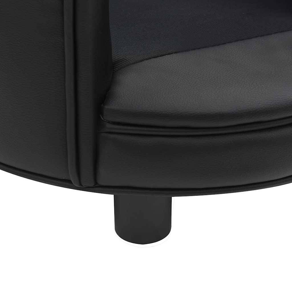 Vidaxl - Canapé pour chien Noir 48x48x32 cm Peluche et similicuir vidaXL 170957 - Imagen 5