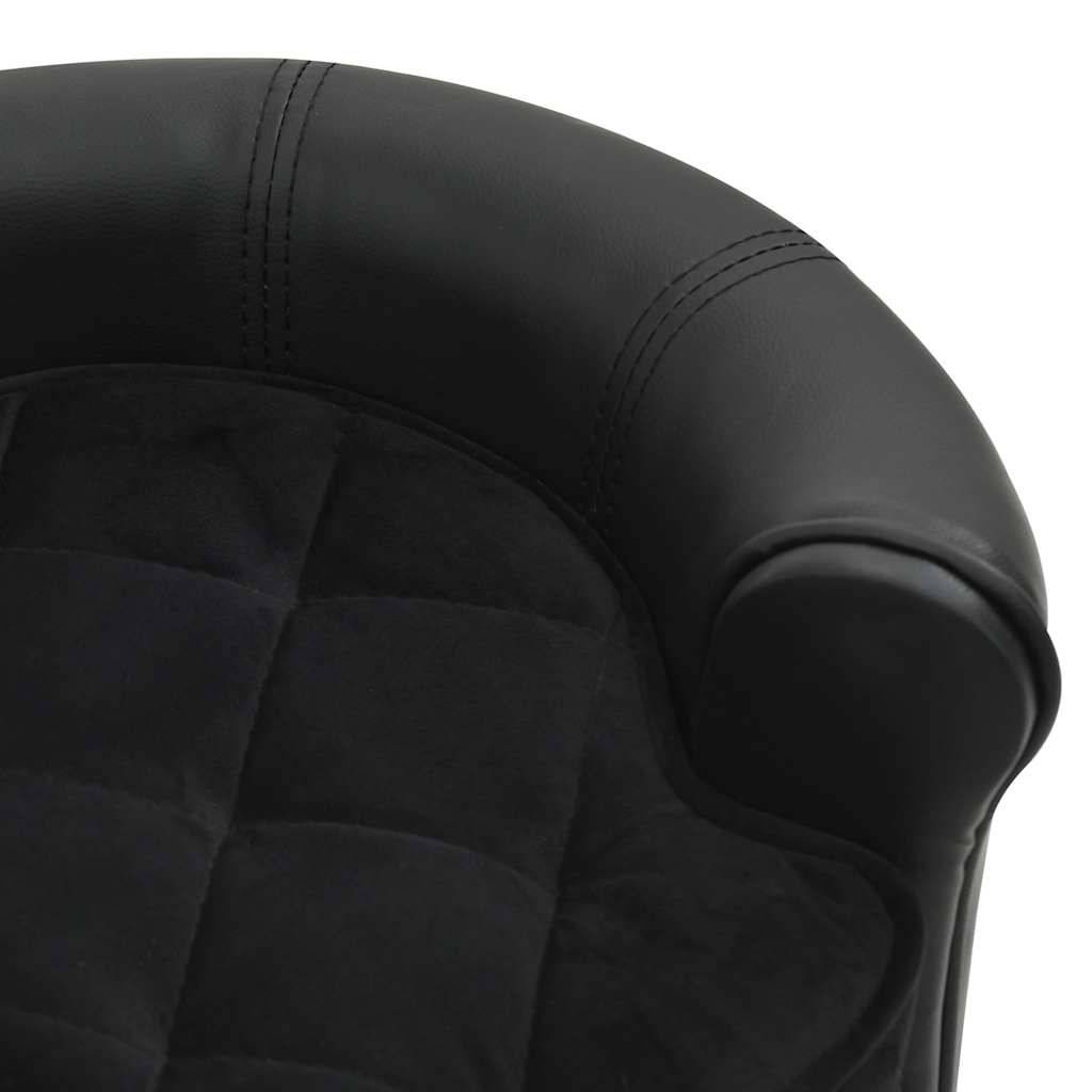 Vidaxl - Canapé pour chien Noir 48x48x32 cm Peluche et similicuir vidaXL 170957 - Imagen 4