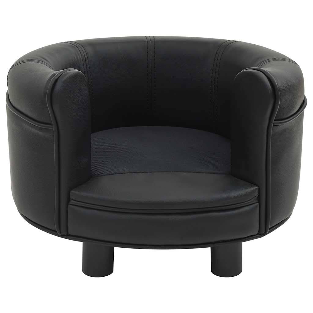 Vidaxl - Canapé pour chien Noir 48x48x32 cm Peluche et similicuir vidaXL 170957 - Imagen 7