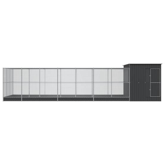 Volière Extérieure Acier Galvanisé XXL Oiseaux Jardin 911x303cm Argent - ComfortXL Outdoor Living - Image 3