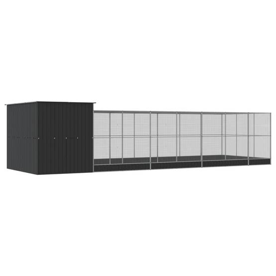 Volière Extérieure Acier Galvanisé XXL Oiseaux Jardin 911x303cm Argent - ComfortXL Outdoor Living - Image 5