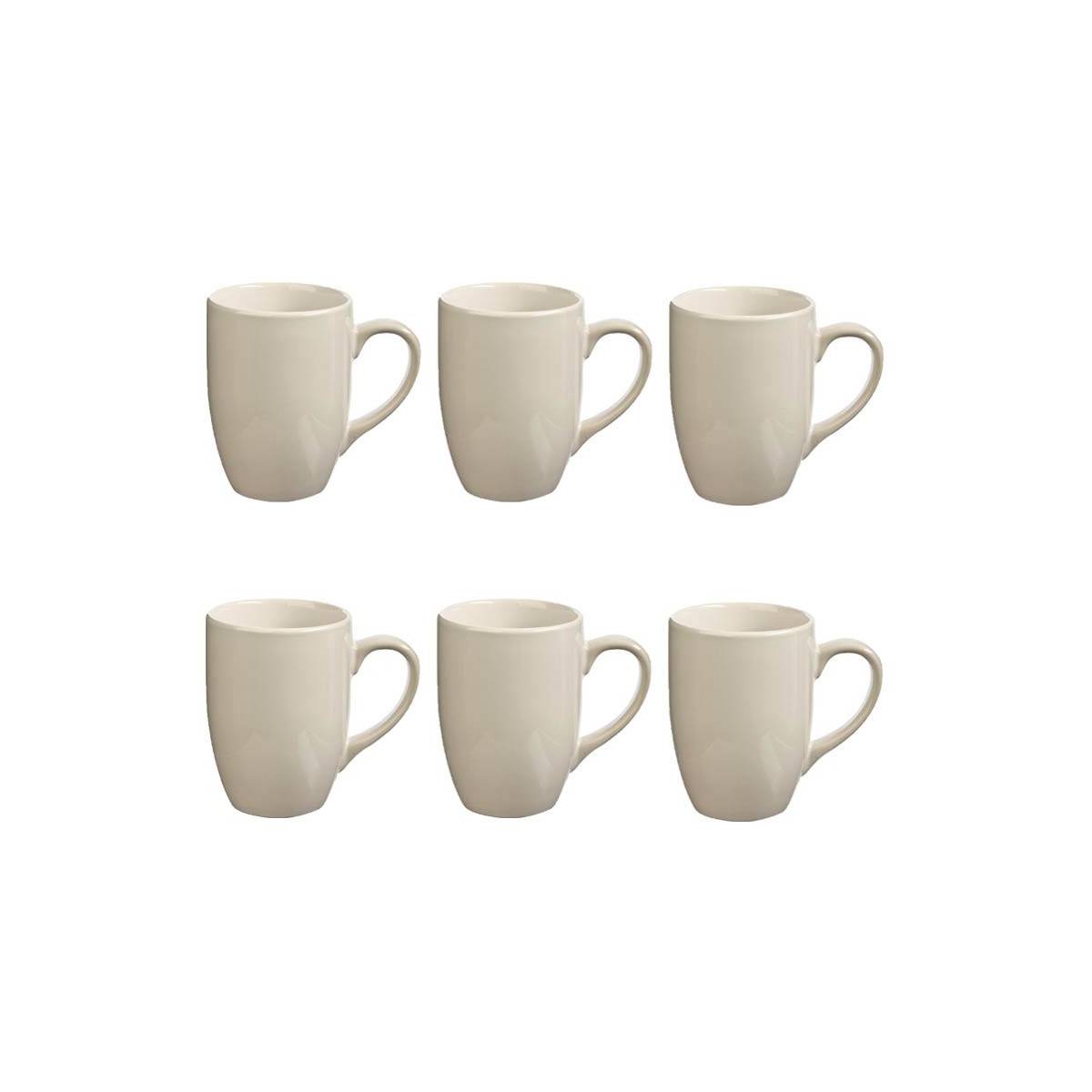 Lot de 6 Mugs "Colorama" 38cl Blanc
