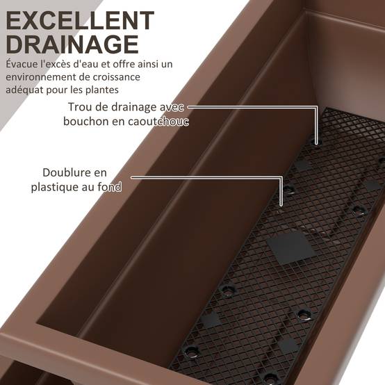 PANGIVO - Jardinière verticale acier et plastique marron 63 x 55 x 120 cm - PANGIVO - Image 8