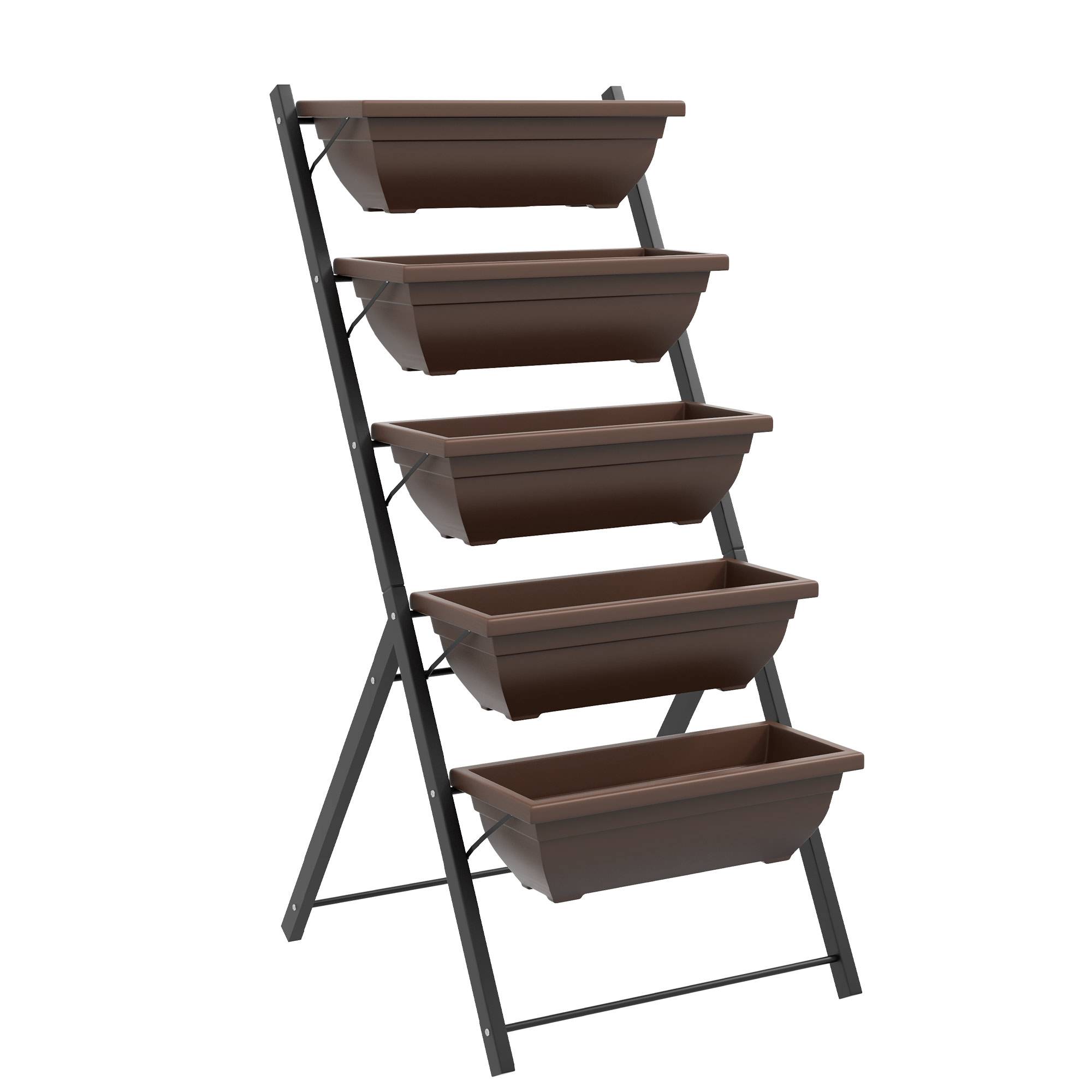 PANGIVO - Jardinière verticale acier et plastique marron 63 x 55 x 120 cm - PANGIVO - Image 2