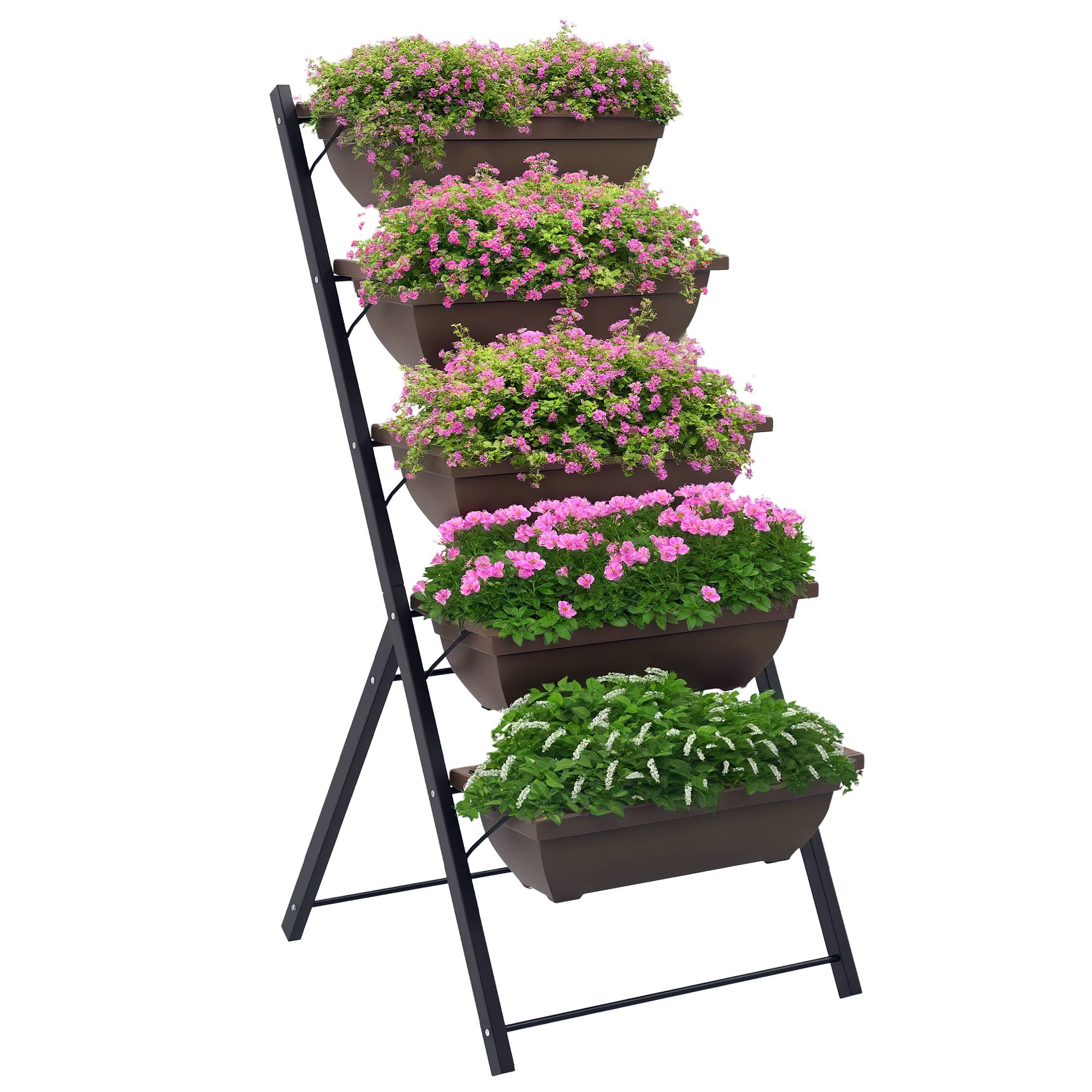 PANGIVO - Jardinière verticale acier et plastique marron 63 x 55 x 120 cm - PANGIVO - Image 1