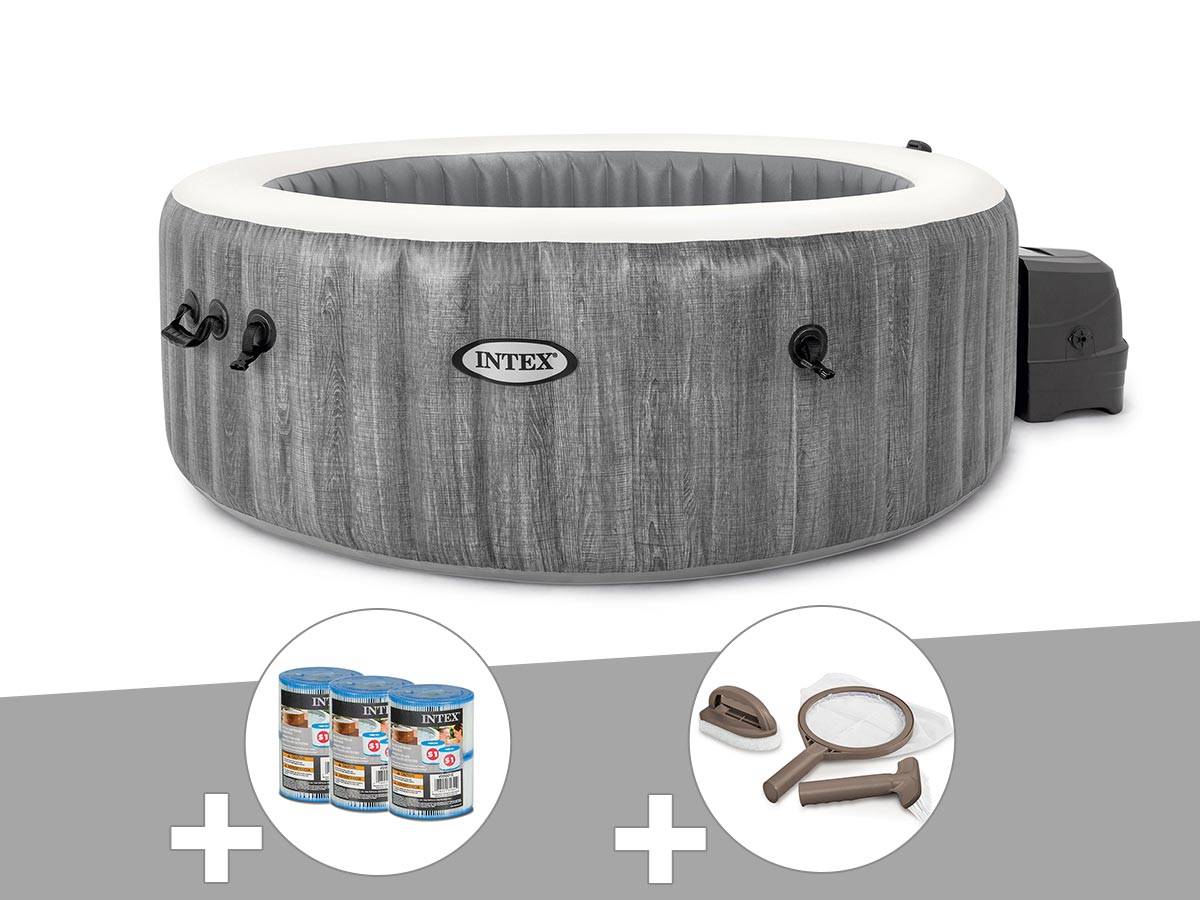 Kit spa gonflable Intex PureSpa Baltik rond Bulles 6 places + 6 filtres + Kit d'entretien - Imagen 1