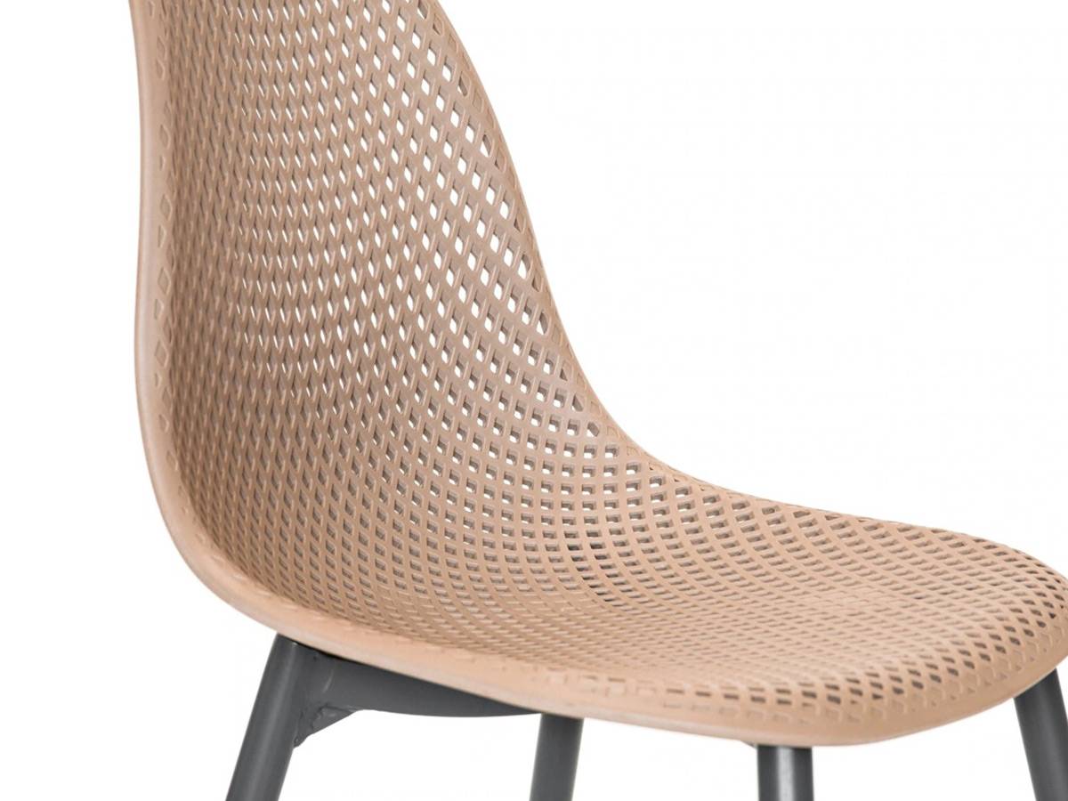 Lot de 4 Chaises de jardin en aluminium et résine coloris taupe Malte - Jardiline - Imagen 4