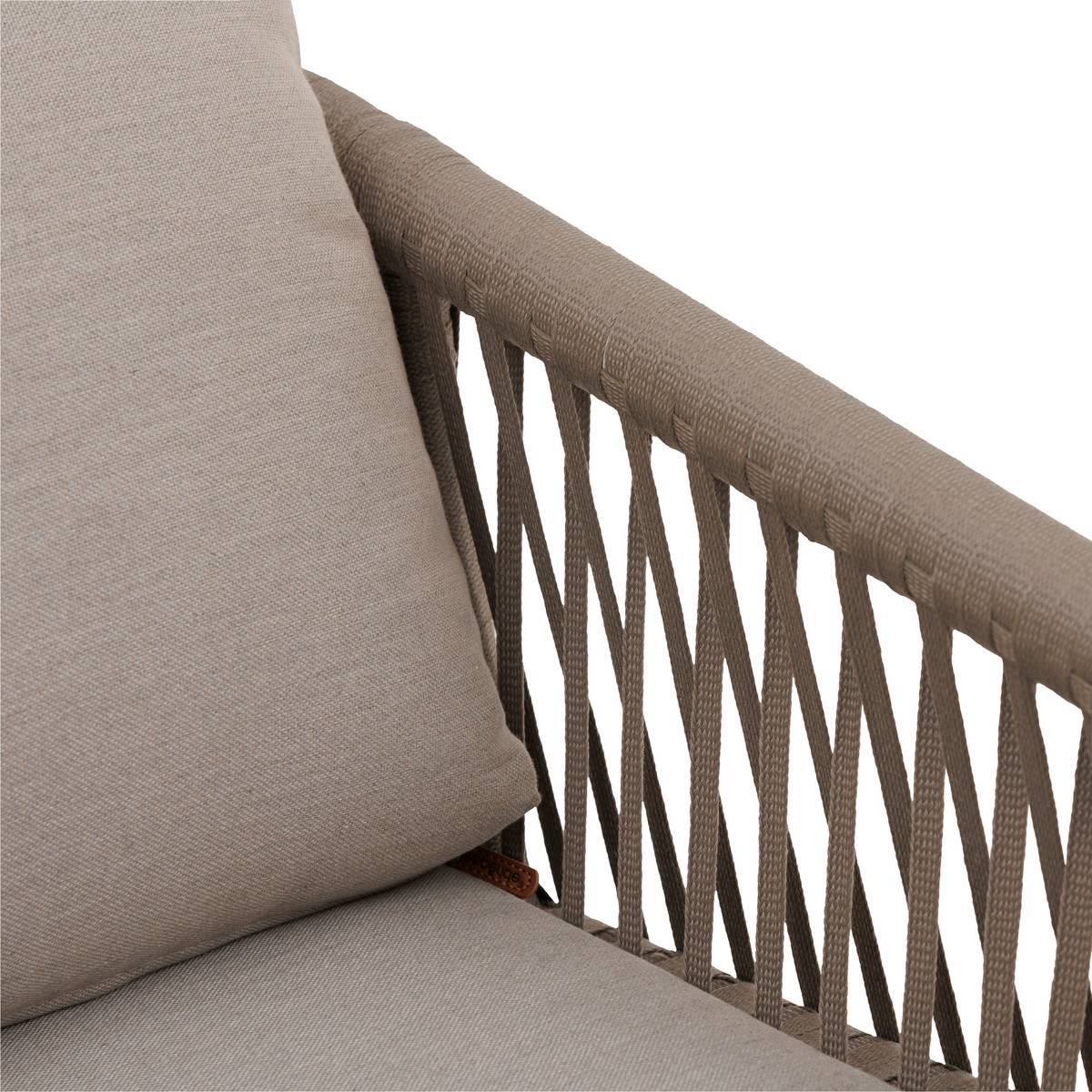 Hesperide - Fauteuil de salon de jardin "Oriengo" taupe & blanc en aluminium traité époxy - Hespéride - Imagen 4