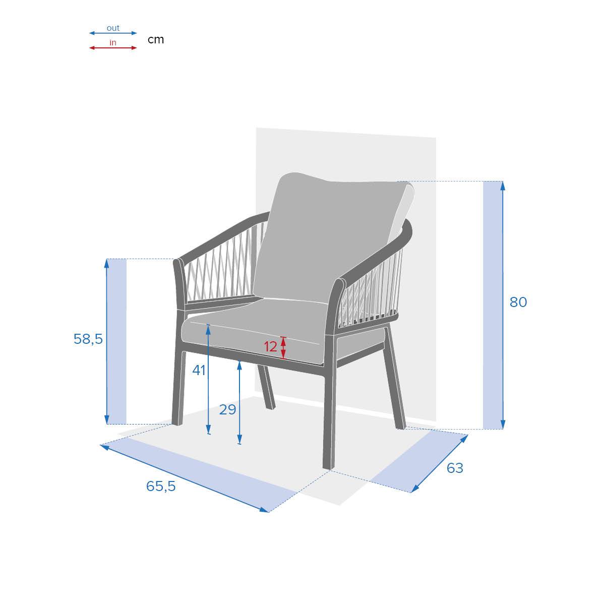 Hesperide - Fauteuil de salon de jardin "Oriengo" taupe & blanc en aluminium traité époxy - Hespéride - Imagen 5