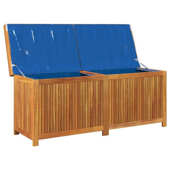 Grand Banc Coffre de Jardin Bois d'Acacia Massif Imperméable avec Assise pour Coussins Brun 150x50x60.5 cm – ComfortXL Outdoor Living - Image 4