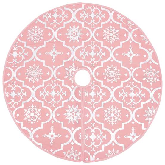 Jupe de sapin de Noël - Robe de sapin - Tapis de sapin de luxe avec chaussette Rose 122 cm Tissu - Image 3