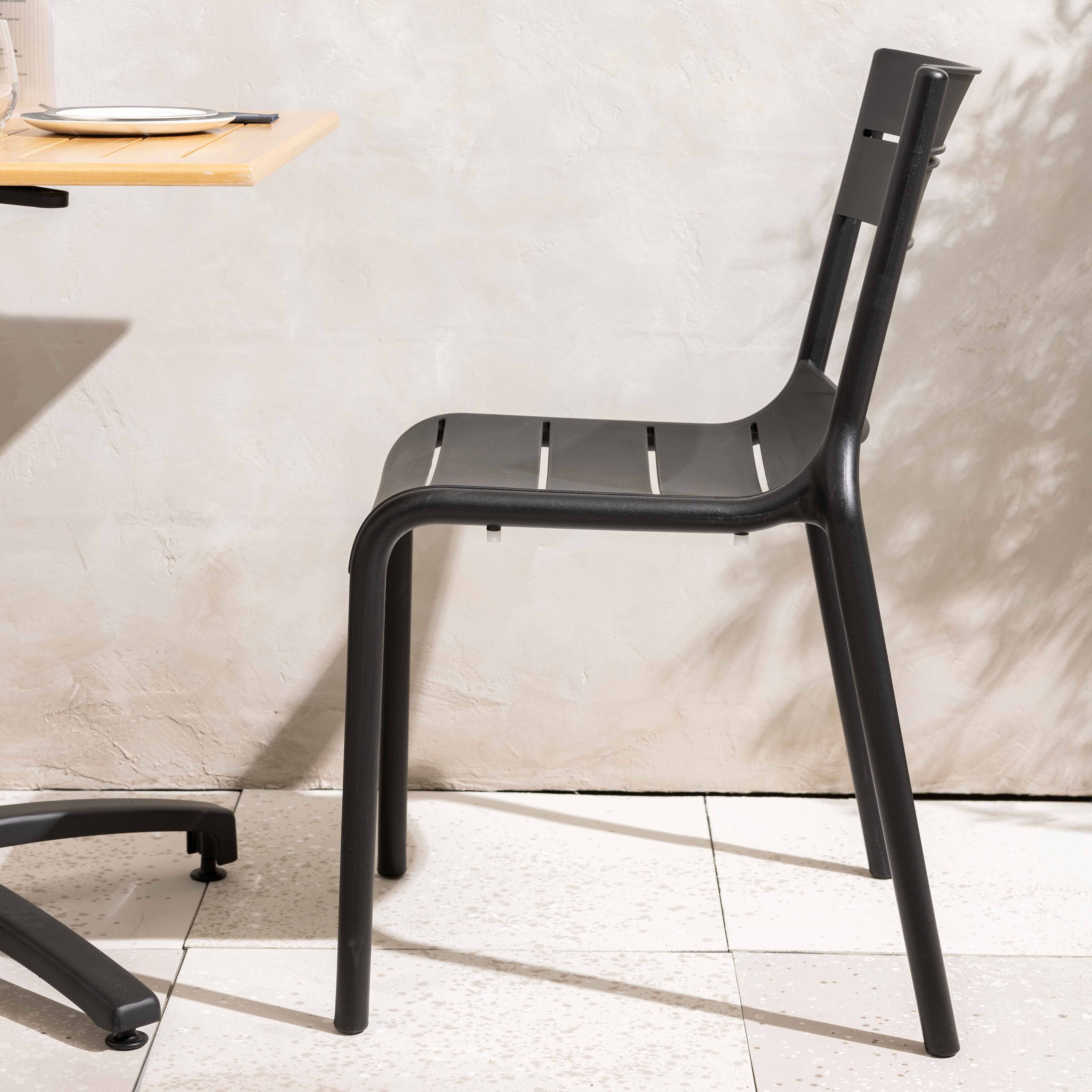 Oviala - Chaise noire de terrasse en plastique Paname - Oviala - Image 4