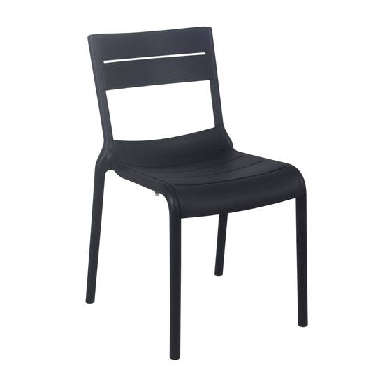 Oviala - Chaise noire de terrasse en plastique Paname - Oviala - Image 1