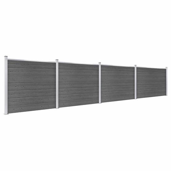 Ensemble de panneau de clôture WPC Noir 699 x 146 cm - PANGIVO - Image 2