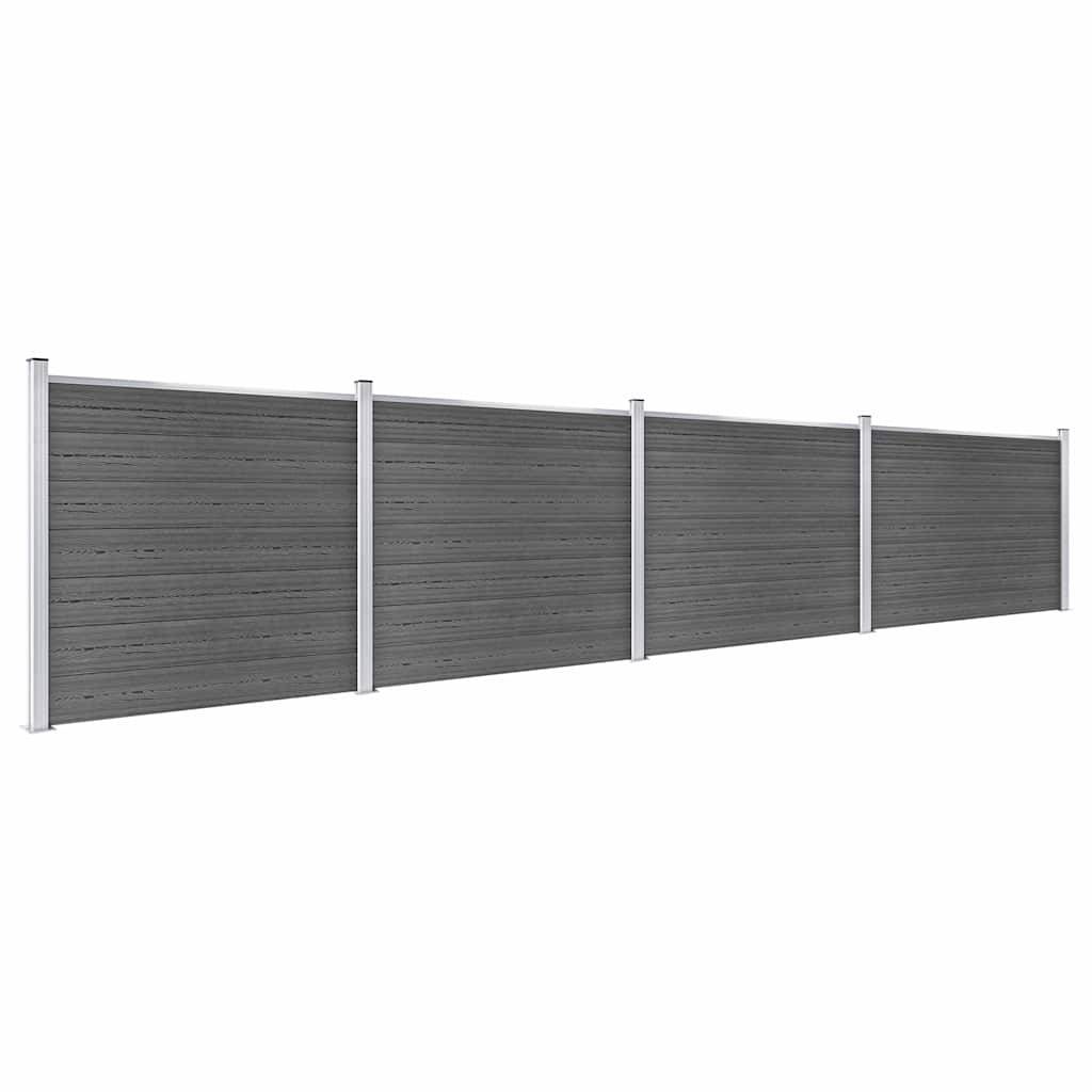 Ensemble de panneau de clôture WPC Noir 699 x 146 cm - PANGIVO - Image 2