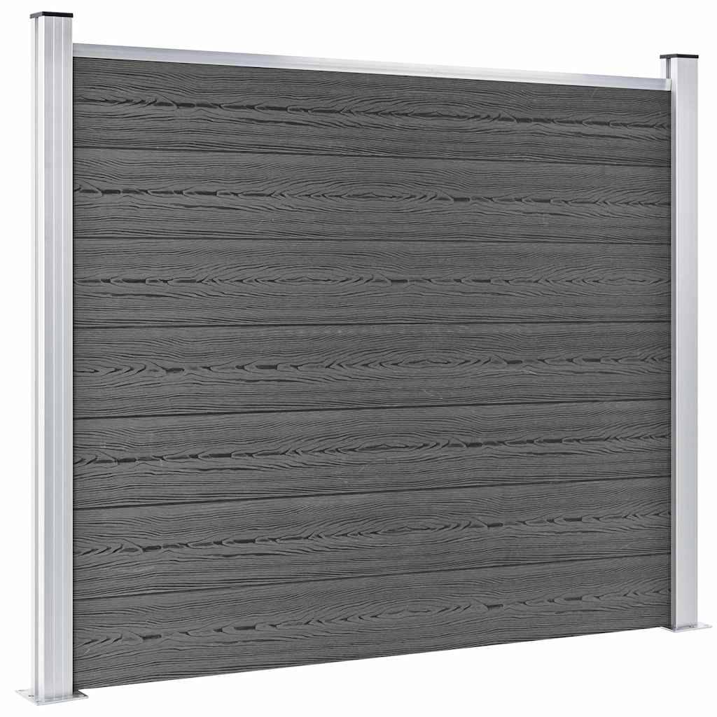 Ensemble de panneau de clôture WPC Noir 699 x 146 cm - PANGIVO - Image 4