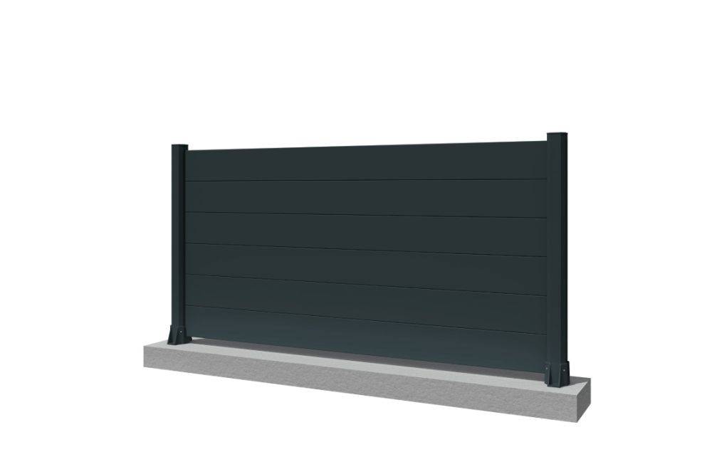 Ombrazur - Clôture panneau plein Gris anthracite L 1911 x H 965 mm 6 lames OMBRAZUR - Imagen 1