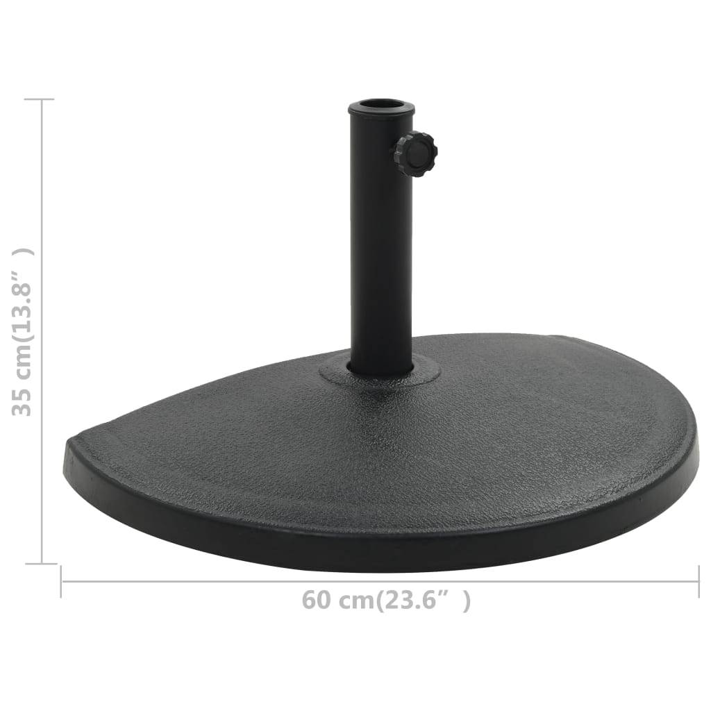 ComfortXL - Base de Parasol Demi-Ronde Polyrésine 15 kg Socle pour Mur et Balcon Noir – ComfortXL Outdoor Living - Image 6
