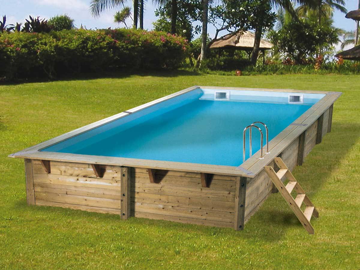 Ubbink - Piscine bois Linéa 6,50 x 3,50 x 1,40 m - Liner gris - Ubbink - Imagen 3