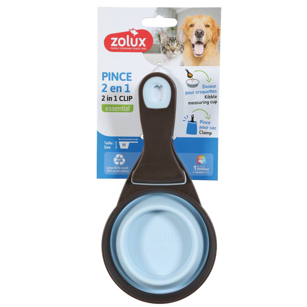 Zolux - Pinza para dosificar y conservar la alimentación M azul para perro - Zolux - Imagen 3