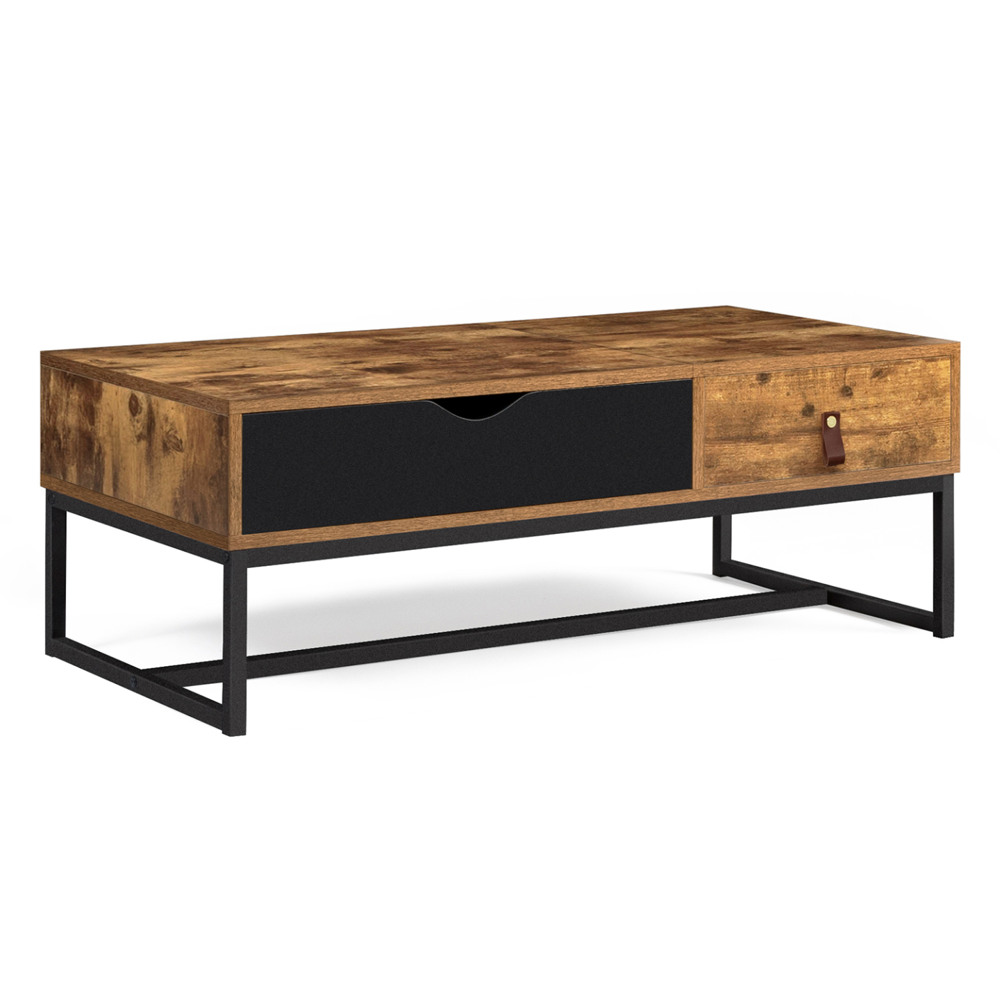 Table basse plateau relevable rectangulaire CHICAGO 1 tiroir design industriel - Image 4