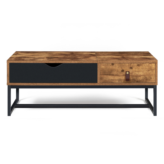 Table basse plateau relevable rectangulaire CHICAGO 1 tiroir design industriel - Image 3