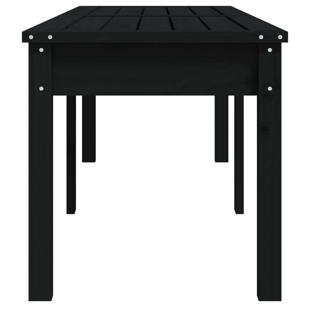 Maison Chic - Banc de jardin - Banc d'extérieur - Banquette à 2 places noir 159,5x44x45cm bois massif de pin - Imagen 5