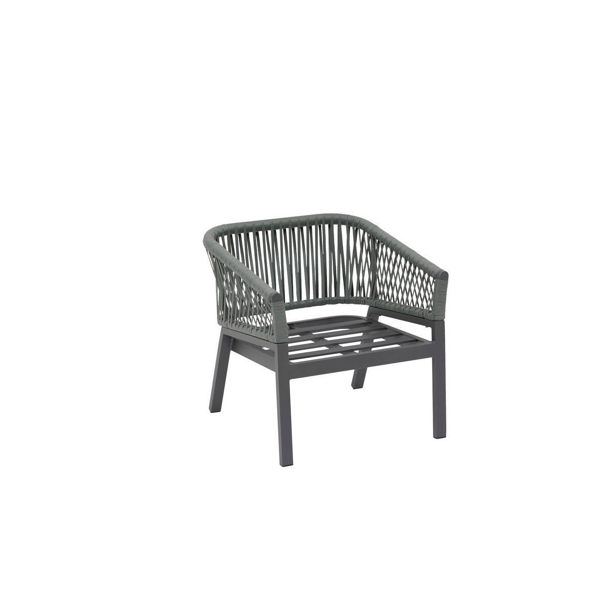 Hesperide - Fauteuil de salon de jardin "Oriengo" olive & graphite en aluminium traité époxy Hespéride - Imagen 2